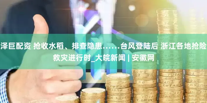 泽巨配资 抢收水稻、排查隐患……台风登陆后 浙江各地抢险救灾进行时_大皖新闻 | 安徽网
